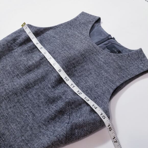 J. Crew Wool Blend Gray Chevron Print Sheath Dress Professional Work - Picture 5 of 13